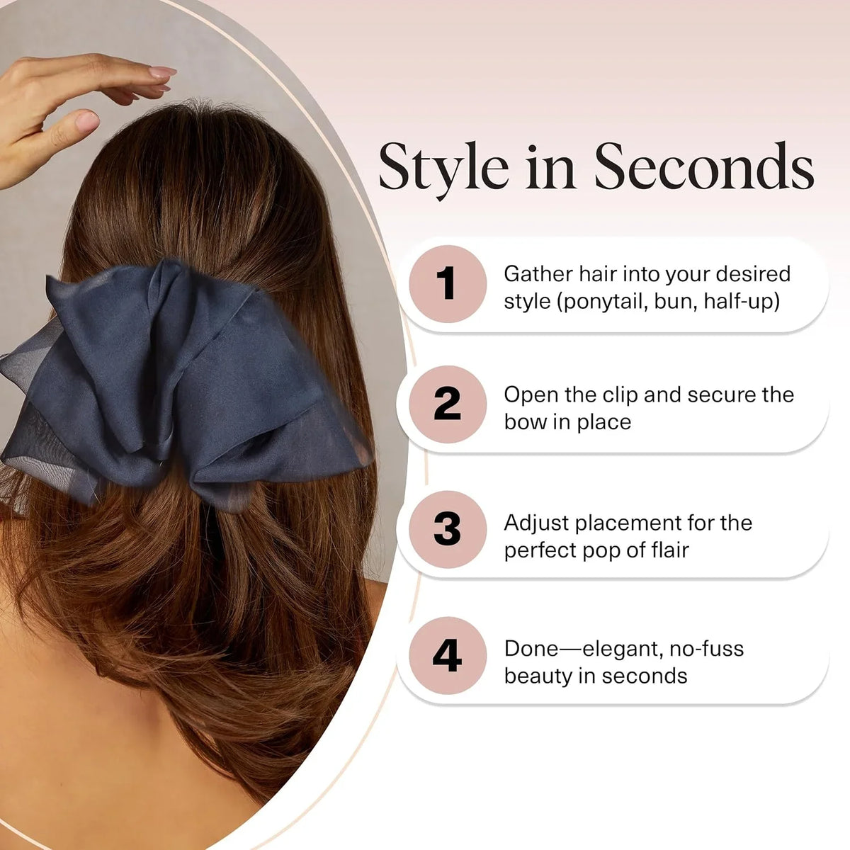 Kitsch Velvet Bow Hair Clip with Gemstone – Cute Hair Accessories, 1pc