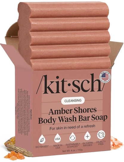 Kitsch Charcoal Soap Body Wash Bar for Cleansing – Made in USA, 4 oz