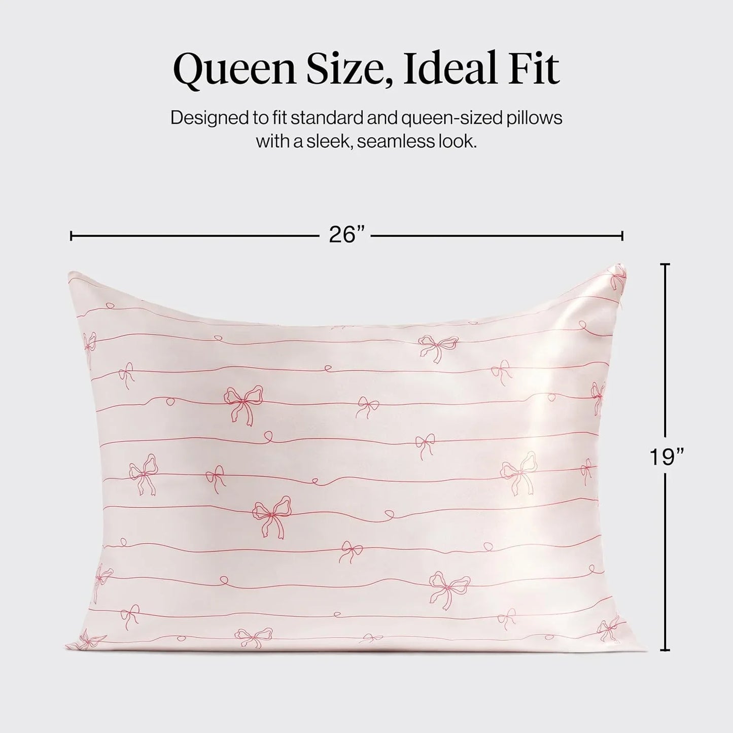Kitsch Satin Pillowcase with Zipper - Standard Size, Haze Blue