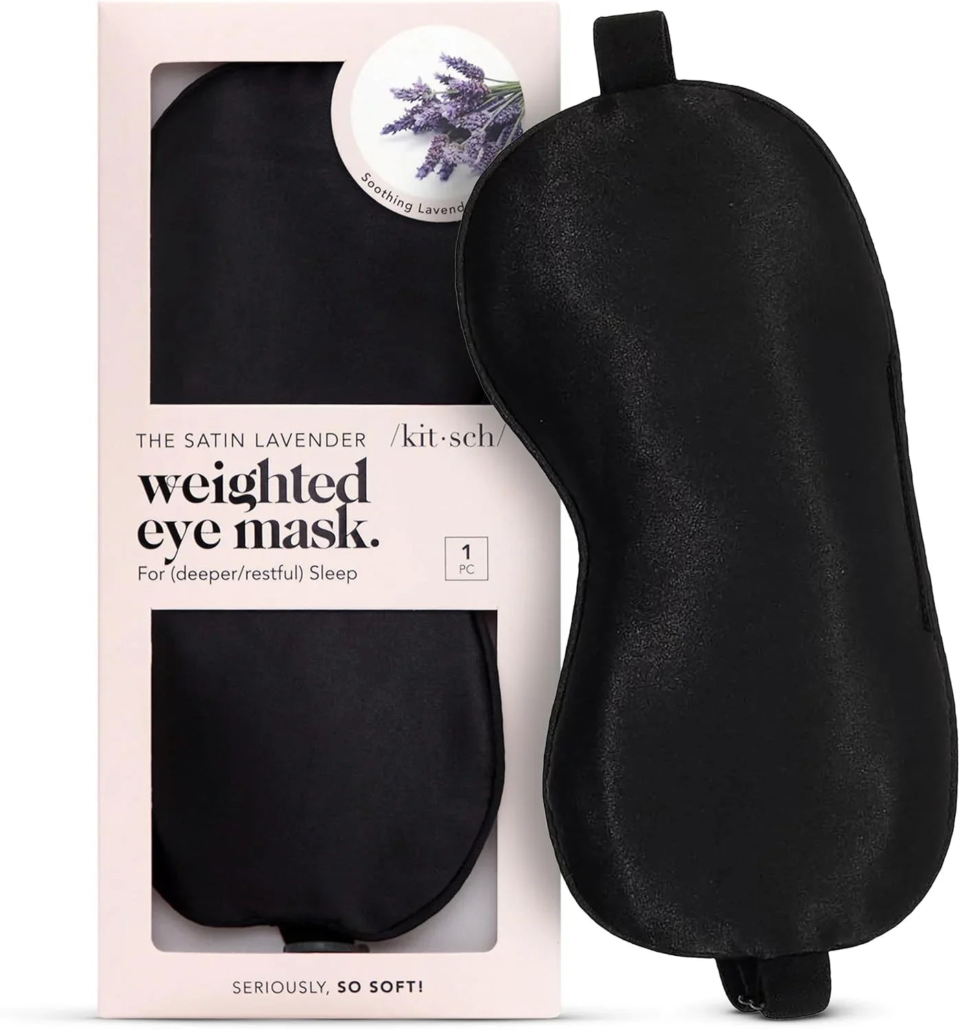 Kitsch Contour Satin Sleep Mask | Eye Masks for Sleep - Charcoal
