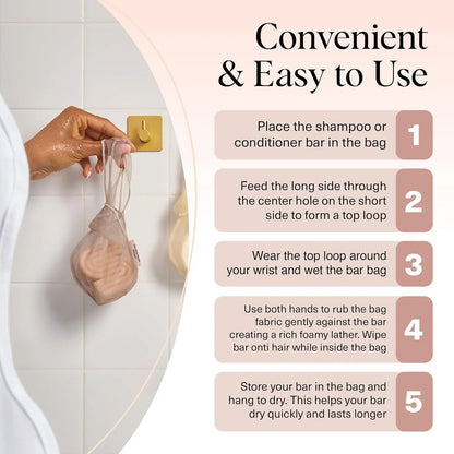 Kitsch Soap Saver Bag – Patented Mesh Bag Soap Holder with Tag Identifier