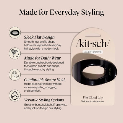 Kitsch Small Flat Claw Clip for Women - Sage Leaf, 1pc