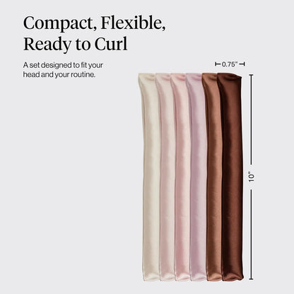 Kitsch Satin Flexi Rods Heatless Curling Rod - 6 pcs, Rosewood