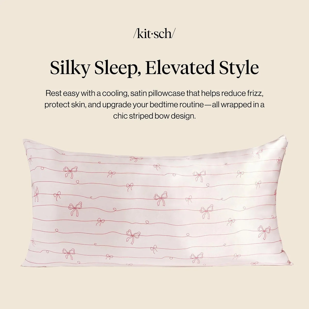 Kitsch Satin Pillowcase with Zipper - Standard Size, Haze Blue