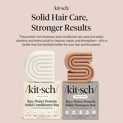 Kitsch Rice Water Solid Shampoo and Conditioner Set for Hair Growth – 2 pcs