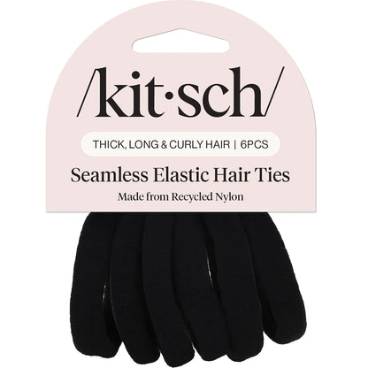 Kitsch Ribbed Hair Ties No Damage - Blush, 10pcs