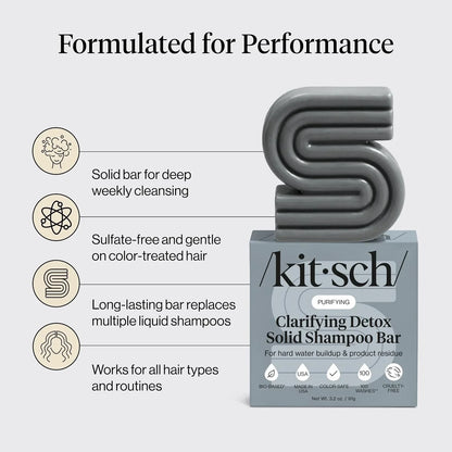 Kitsch Argan Oil Shampoo Bar Soap for Hair Growth - Made in USA, 3.2 oz