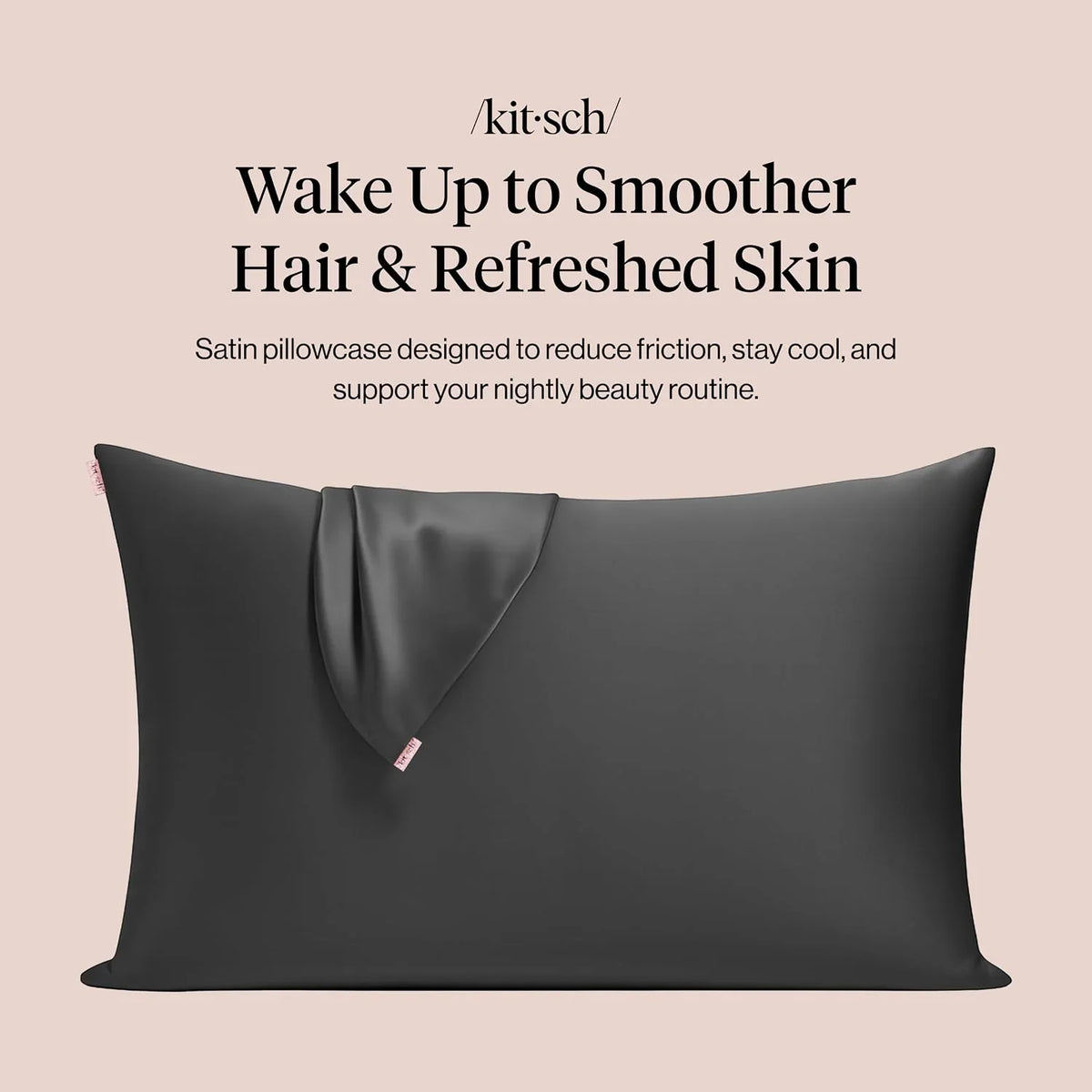 Kitsch Satin Pillowcase with Zipper - Standard Size, Haze Blue