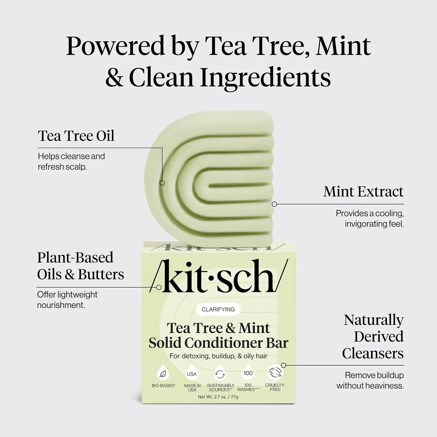 Kitsch Clarifying Tea Tree & Mint Conditioner Bar Soap - 3 oz