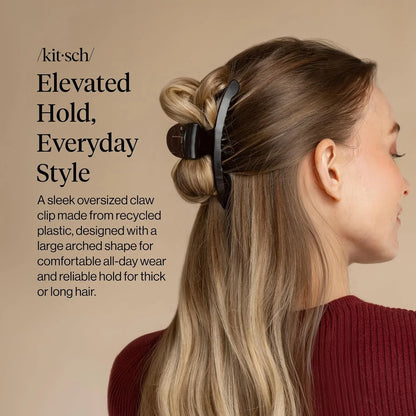 Kitsch Arched Hair Clips For Women - Large, Soft Pink, 1pc