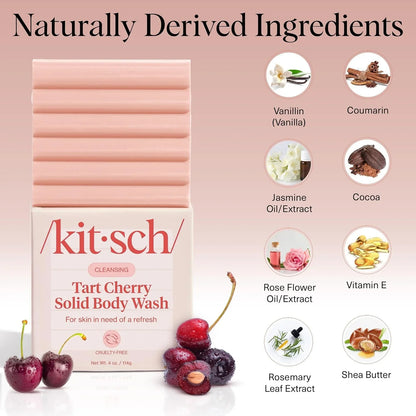 Kitsch Charcoal Soap Body Wash Bar for Cleansing – Made in USA, 4 oz