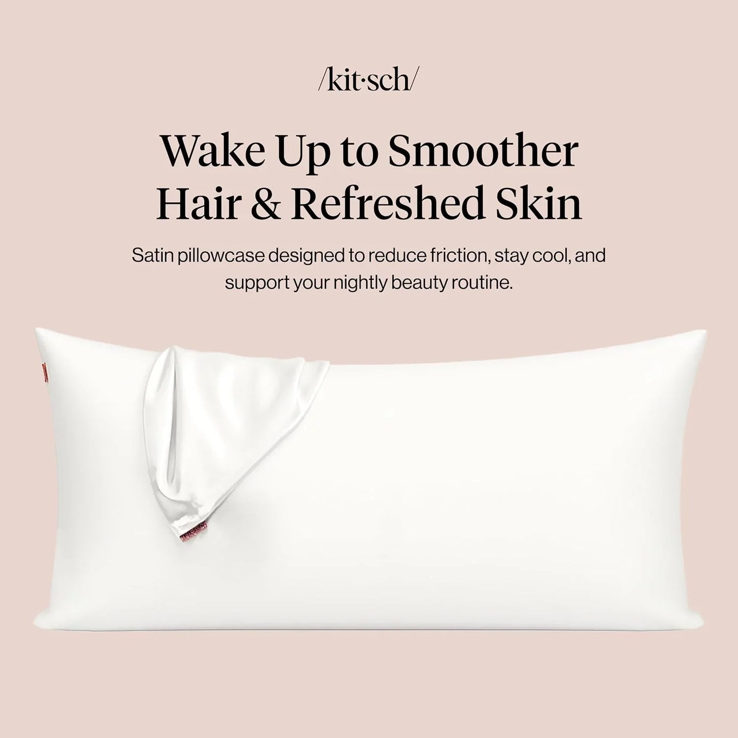 Kitsch Satin Pillowcase with Zipper - Standard Size, Haze Blue