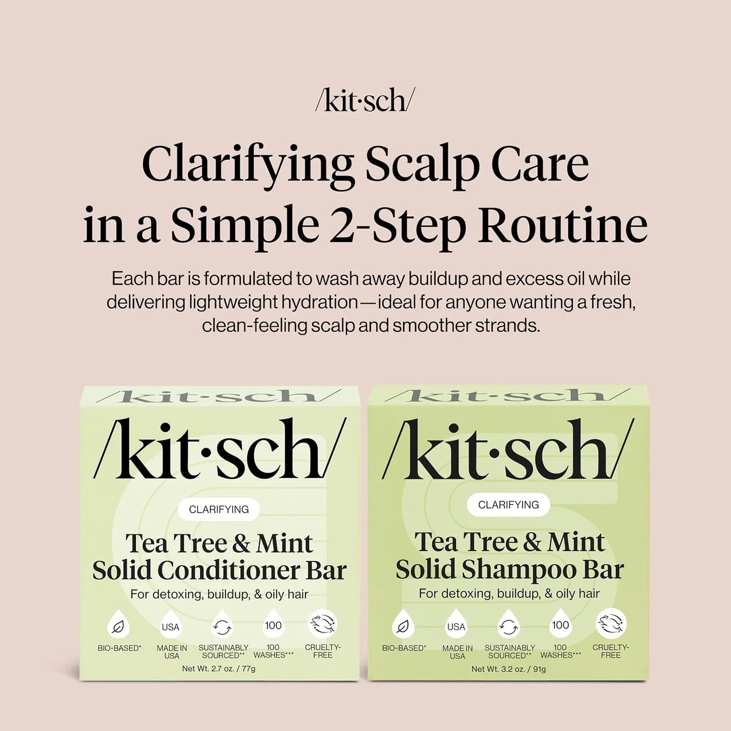 Kitsch Rosemary & Biotin Shampoo and Conditioner Set for Hair Growth