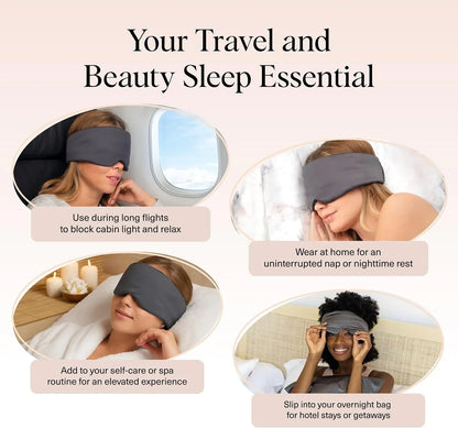 Kitsch Contour Satin Sleep Mask | Eye Masks for Sleep - Charcoal