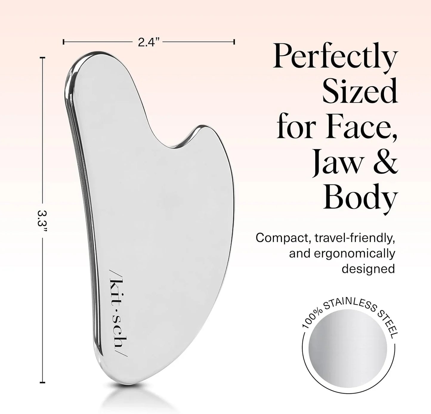 Kitsch Stainless Steel Guasha Tool for Face - Silver