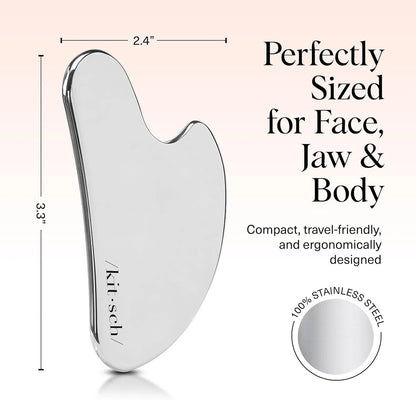 Kitsch Stainless Steel Guasha Tool for Face - Silver
