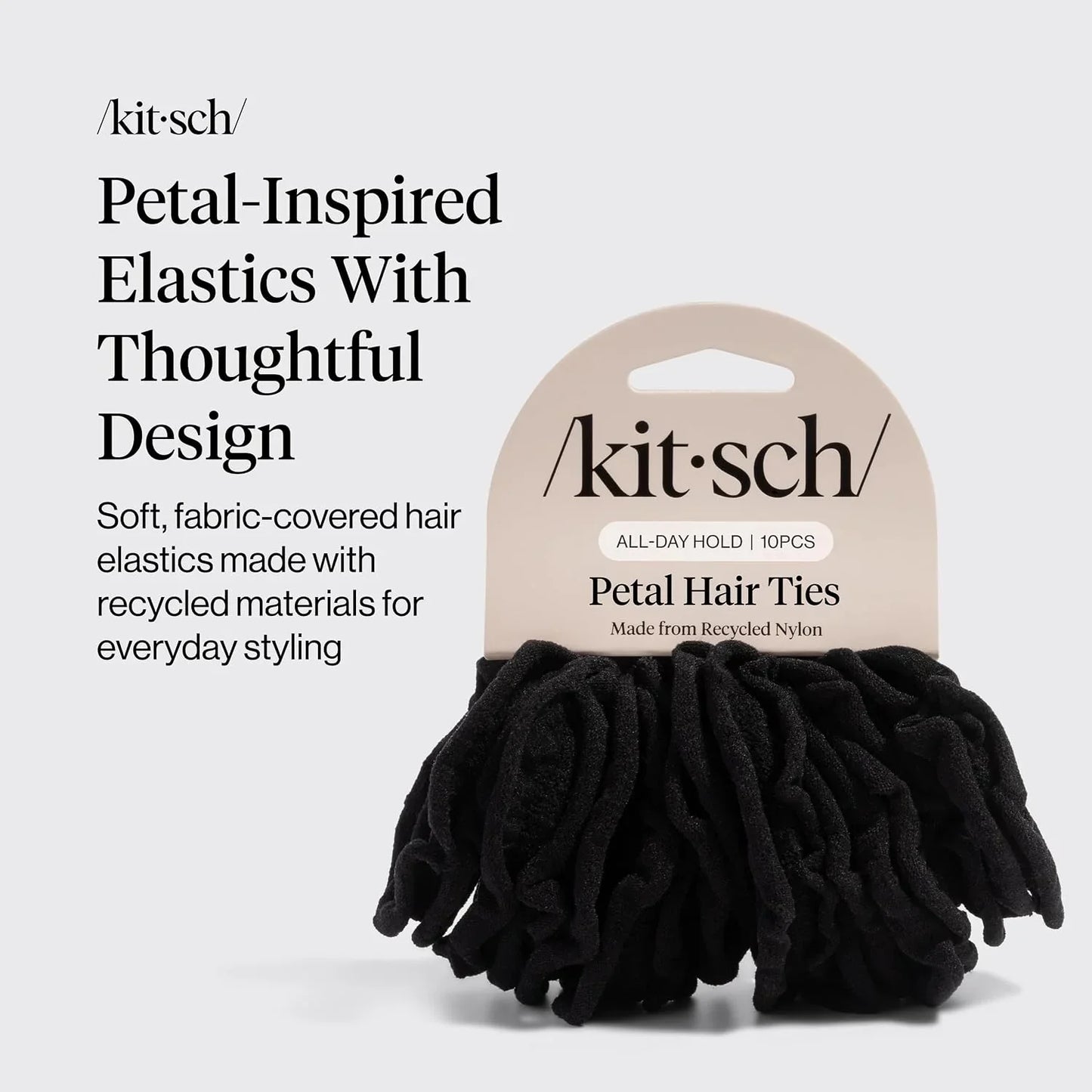 Kitsch Ribbed Hair Ties No Damage - Blush, 10pcs