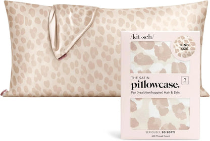 Kitsch Satin Pillowcase with Zipper - Standard Size, Haze Blue