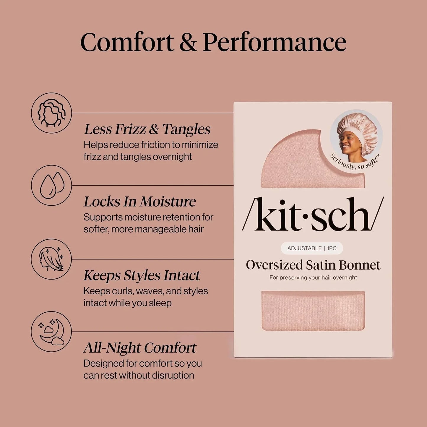 Kitsch XL Satin Bonnet for Sleeping - Aura