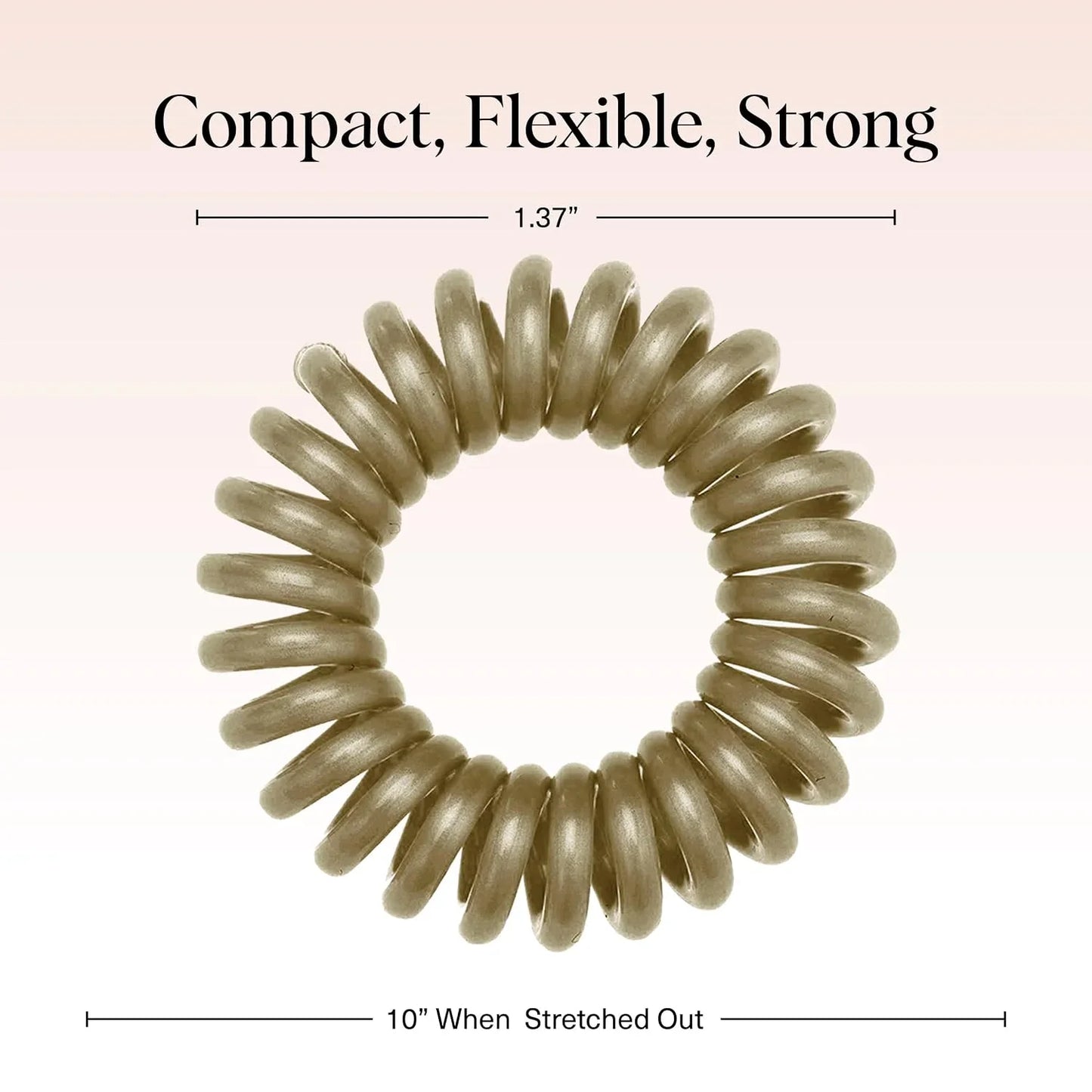 Kitsch Spiral Hair Ties for Women | Ponytail Holders - Brunette, 8 Pcs