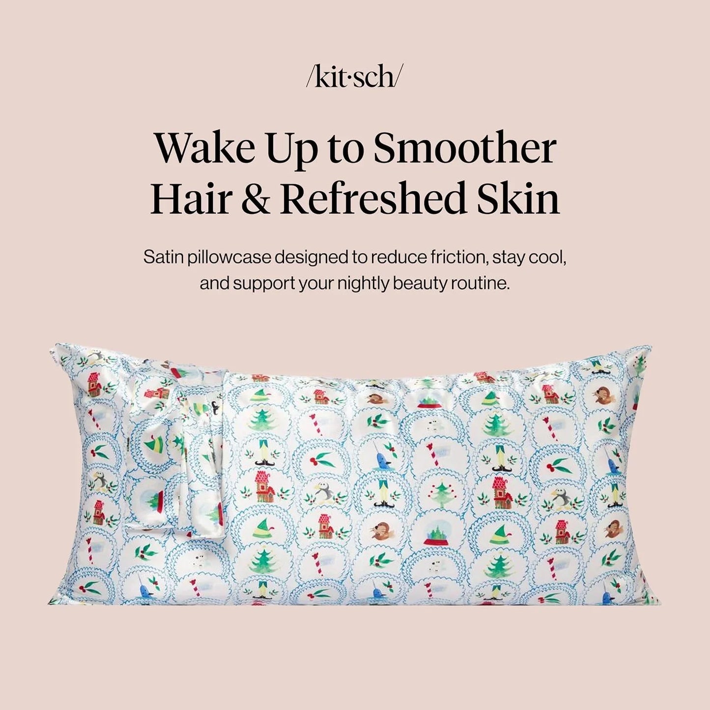 Lisa Frank x Kitsch Satin Pillowcase, Size 19x36 - Rainbow Leopard