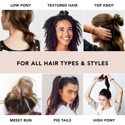 Kitsch Spiral Hair Ties for Women | Ponytail Holders - Brunette, 8 Pcs