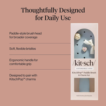 KitschPop™ Paddle Brush | Hair Brushes for Women – Haze Blue