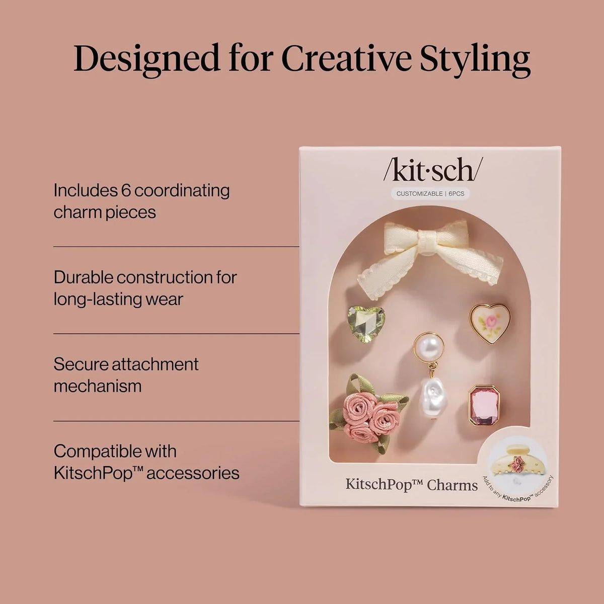 KitschPop™ Charm Sets - Vintage Emerald, 6pcs