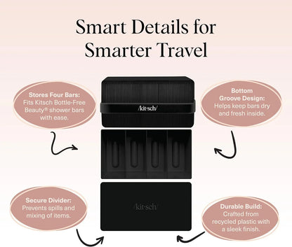 Kitsch 4-Compartment Travel Soap Case – TSA-Approved Bar Soap Holder