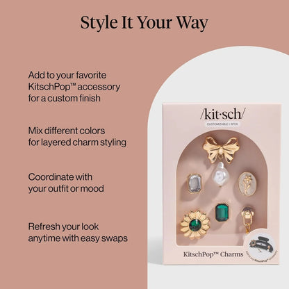 KitschPop™ Charm Sets - Vintage Emerald, 6pcs