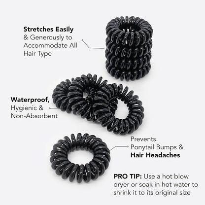 Kitsch Spiral Hair Ties for Women | Ponytail Holders - Brunette, 8 Pcs