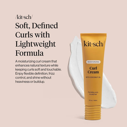 Kitsch Moisturizing Curl Cream for Curly, Wavy Hair – 5oz