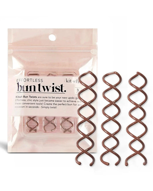 Kitsch Spiral Bobby Pins - Hair Accessories For Women - Brown, 3pcs