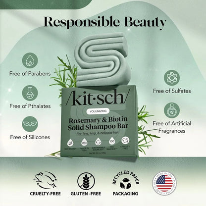 Kitsch Argan Oil Shampoo Bar Soap for Hair Growth - Made in USA, 3.2 oz