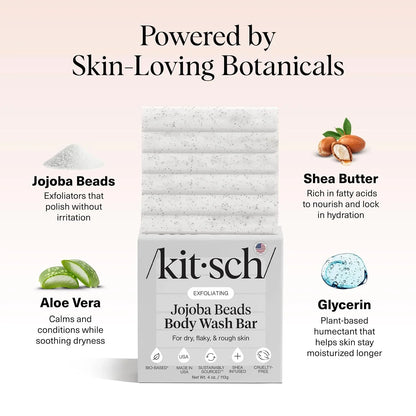 Kitsch Charcoal Soap Body Wash Bar for Cleansing – Made in USA, 4 oz