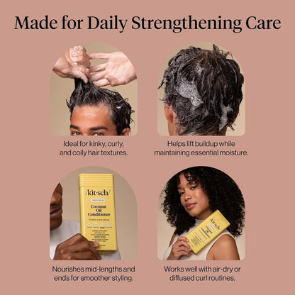 Kitsch Coconut Oil Hair Conditioner for Women & Men – Made in USA – 12 oz