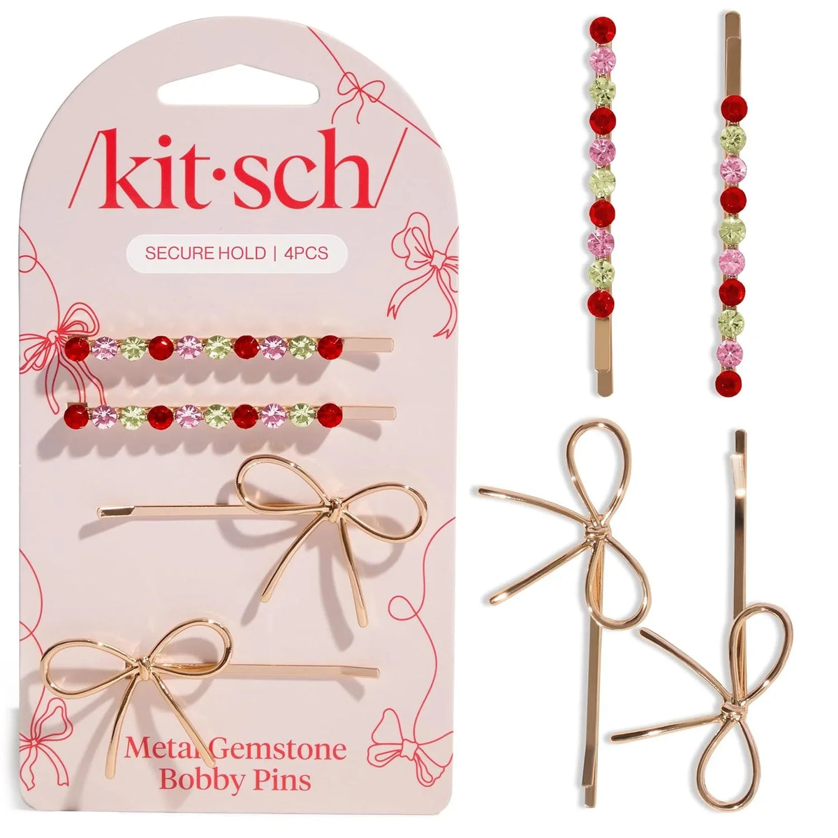 Kitsch Spiral Bobby Pins - Hair Accessories For Women - Brown, 3pcs