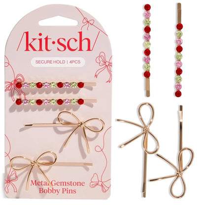 Kitsch Spiral Bobby Pins - Hair Accessories For Women - Brown, 3pcs