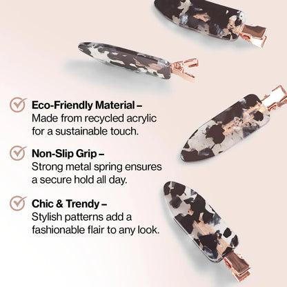 Kitsch Creaseless Hair Clips for Women - Cherry Print, 4pcs