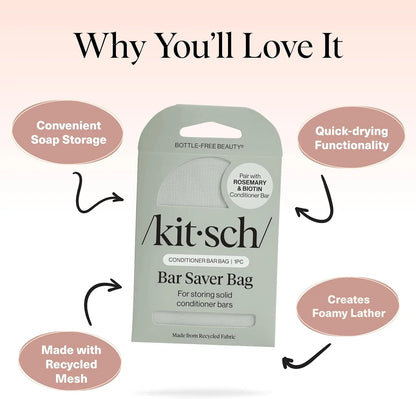 Kitsch Soap Saver Bag – Patented Mesh Bag Soap Holder with Tag Identifier