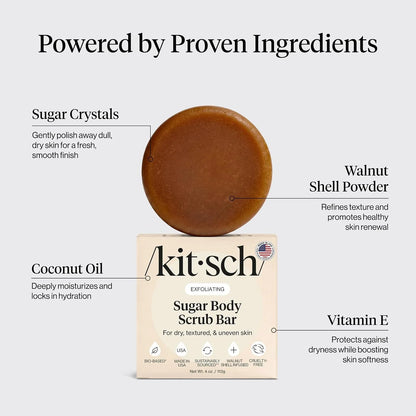 Kitsch Charcoal Soap Body Wash Bar for Cleansing – Made in USA, 4 oz