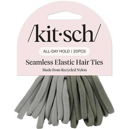 Kitsch Ribbed Hair Ties No Damage - Blush, 10pcs