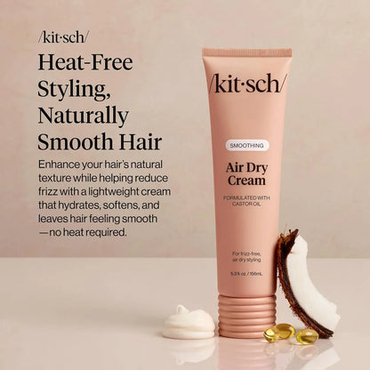 Kitsch Smoothing Air Dry Cream – With Castor Oil & Coconut Oil - 5 oz