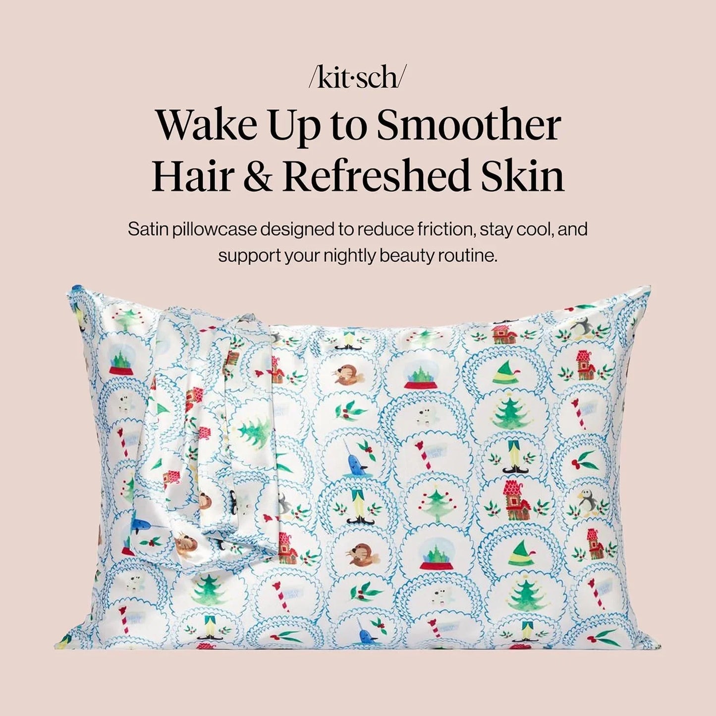 Lisa Frank x Kitsch Satin Pillowcase, Size 19x36 - Rainbow Leopard