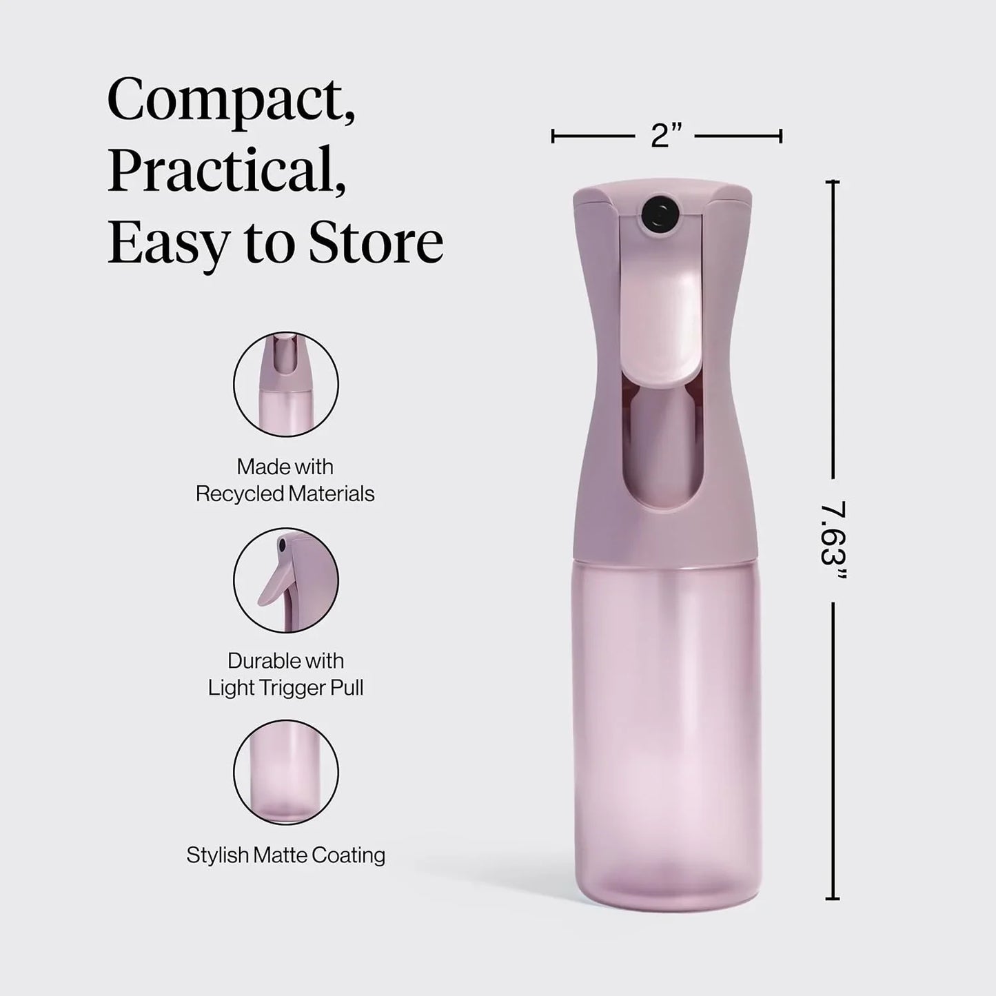 Kitsch Large Continuous Spray Bottle for Hair – Haze Blue, 180ml
