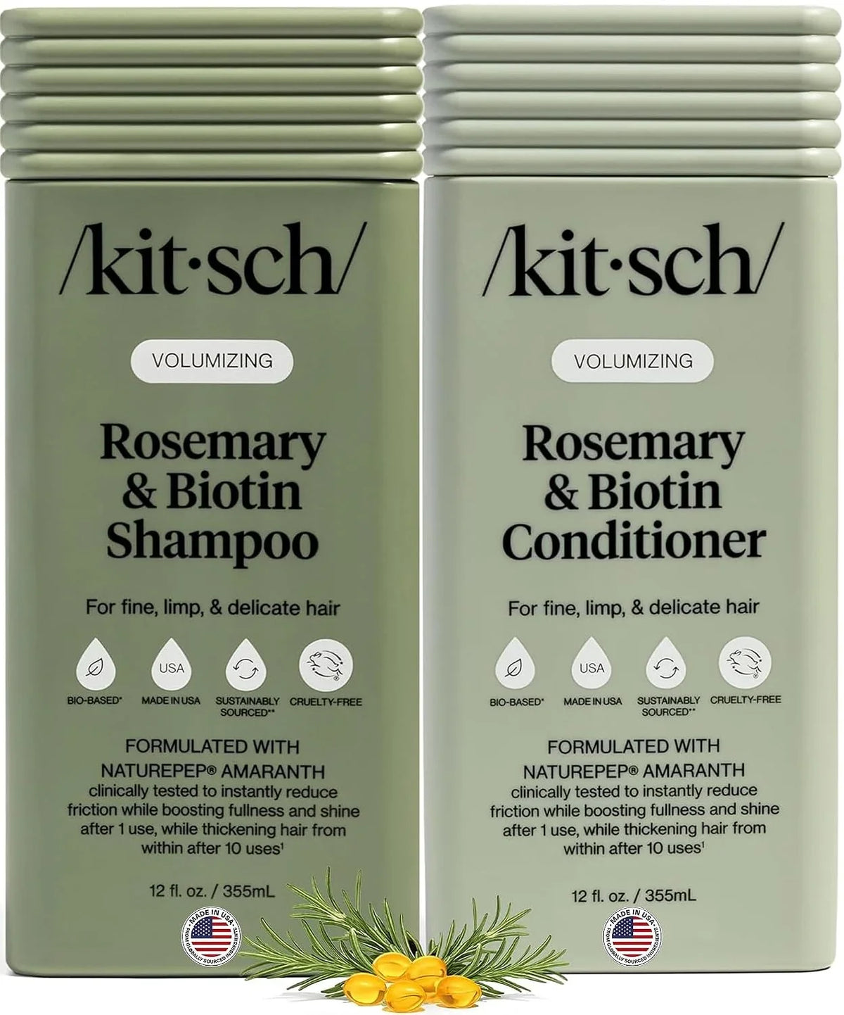Kitsch Rice Water Shampoo and Conditioner Set for Hair Growth – Made in USA