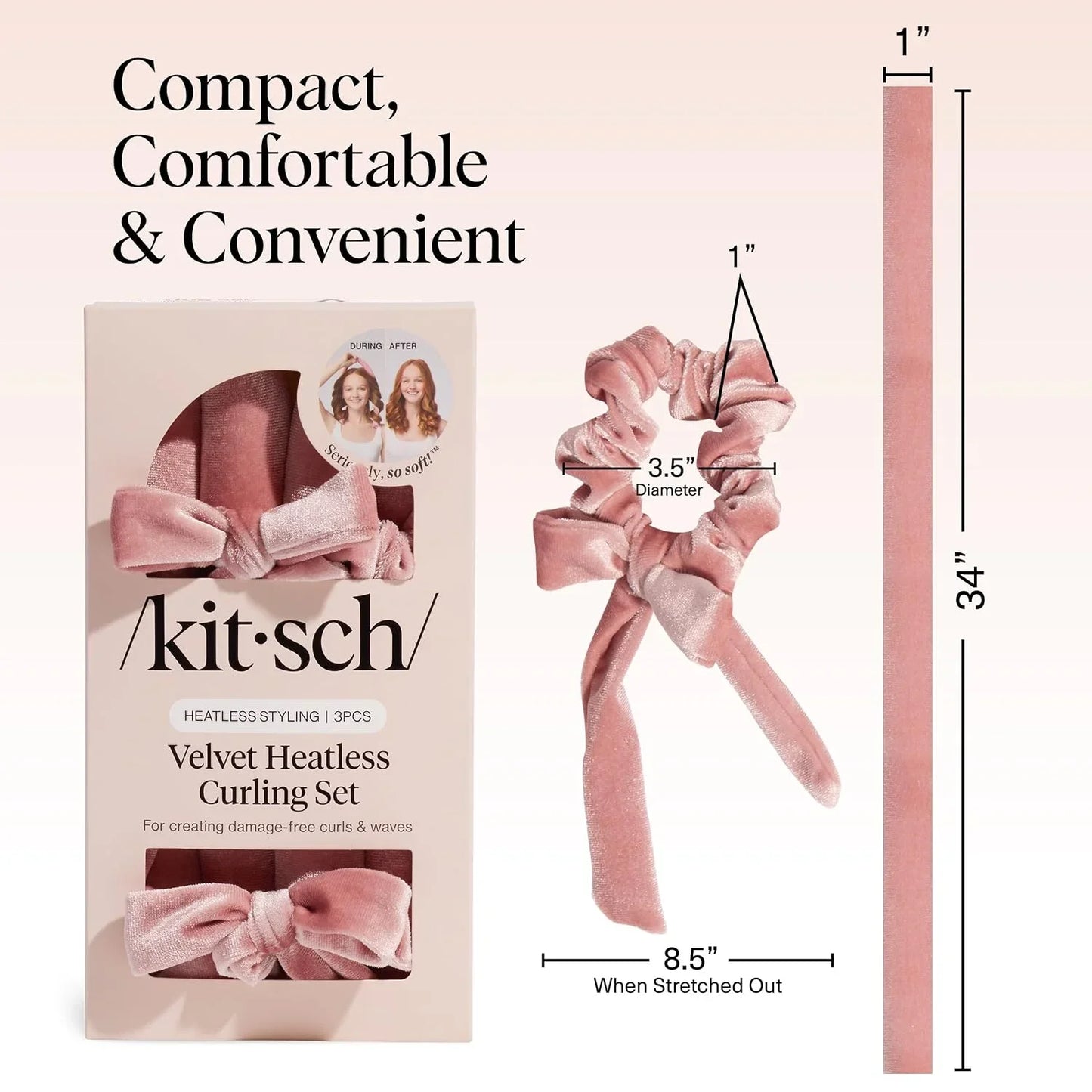 Kitsch Velvet Heatless Curls Overnight Set - Eucalyptus