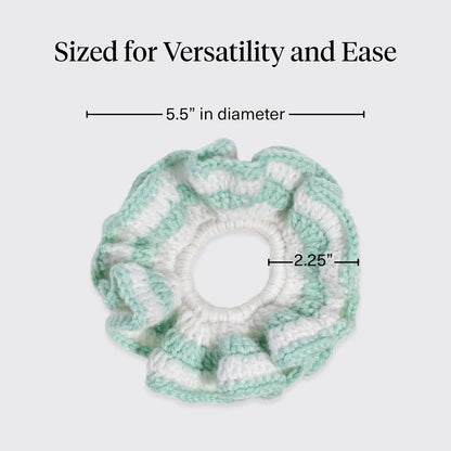 Kitsch Crochet Hair Scrunchie For Women - Seafoam Blue, 1pc