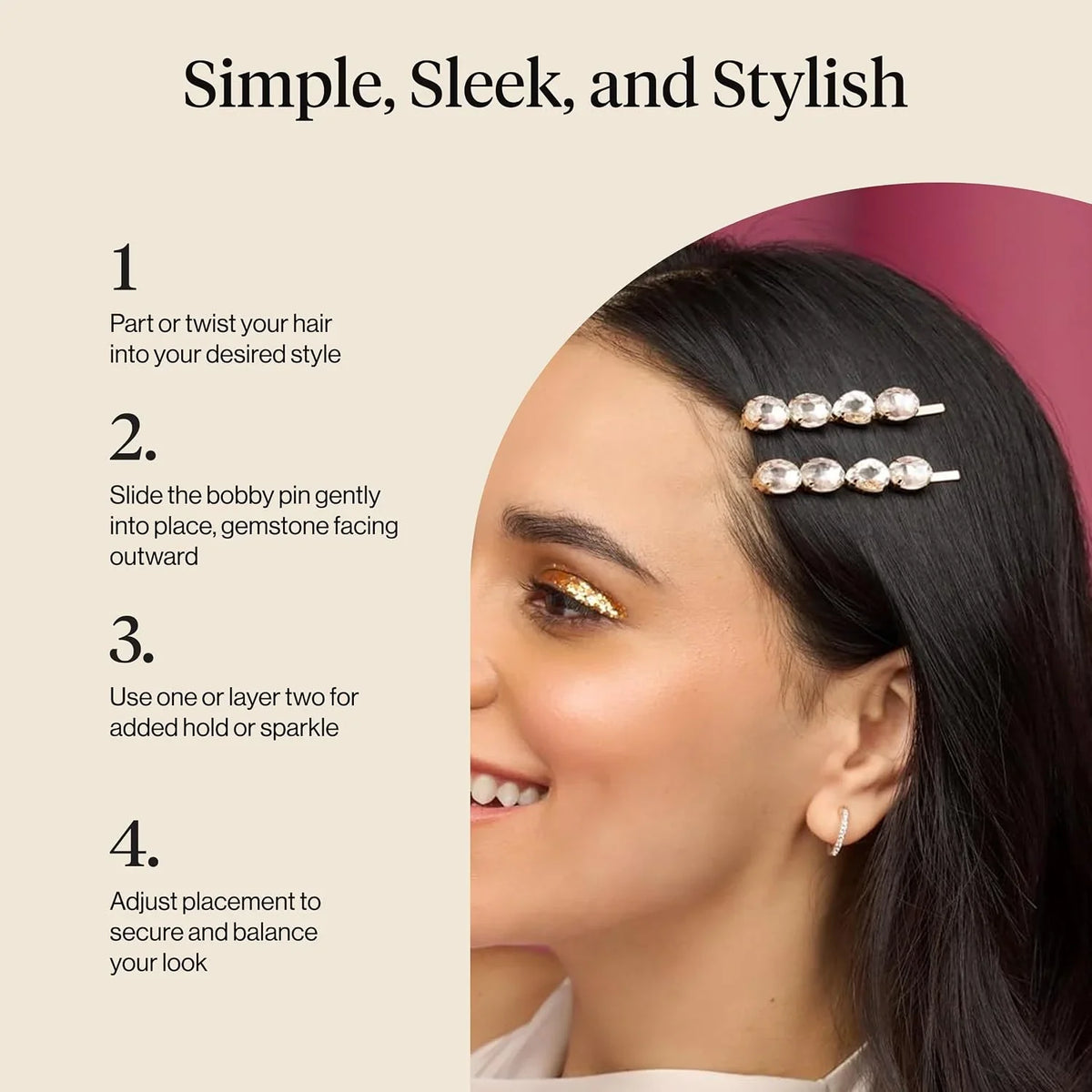 Kitsch Spiral Bobby Pins - Hair Accessories For Women - Brown, 3pcs