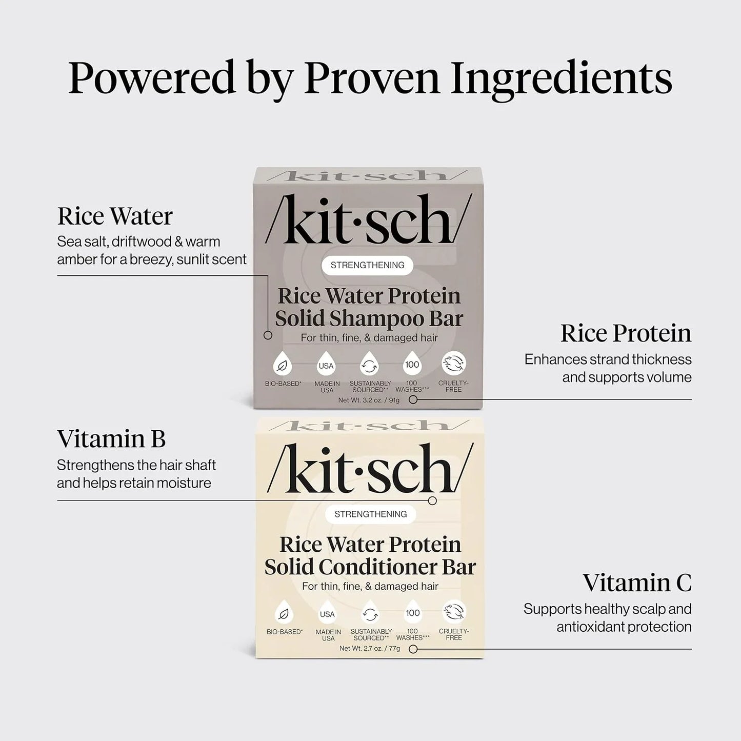 Kitsch Rosemary & Biotin Shampoo and Conditioner Set for Hair Growth